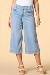 braid in america cropped chambray pants Versona Apparel