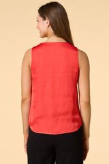 petite solid color satin tank Versona Apparel|Sale
