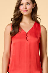 petite solid color satin tank Versona Apparel|Sale