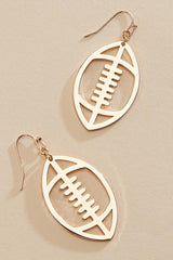 gold football cut out earrings Versona Jewelry