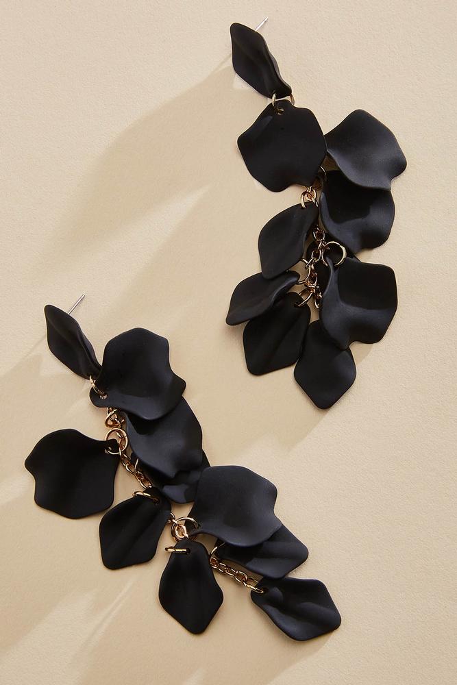 rubber coated petal linear earrings Versona Jewelry