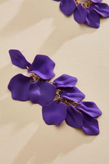 rubber coated petal linear earrings Versona Jewelry