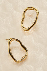 hammered gold open circle earrings Versona Jewelry