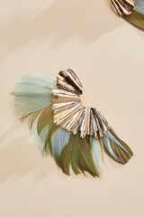 multicolor feather textured wing earrings Versona Jewelry
