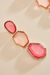 pink glass statement earrings Versona Jewelry