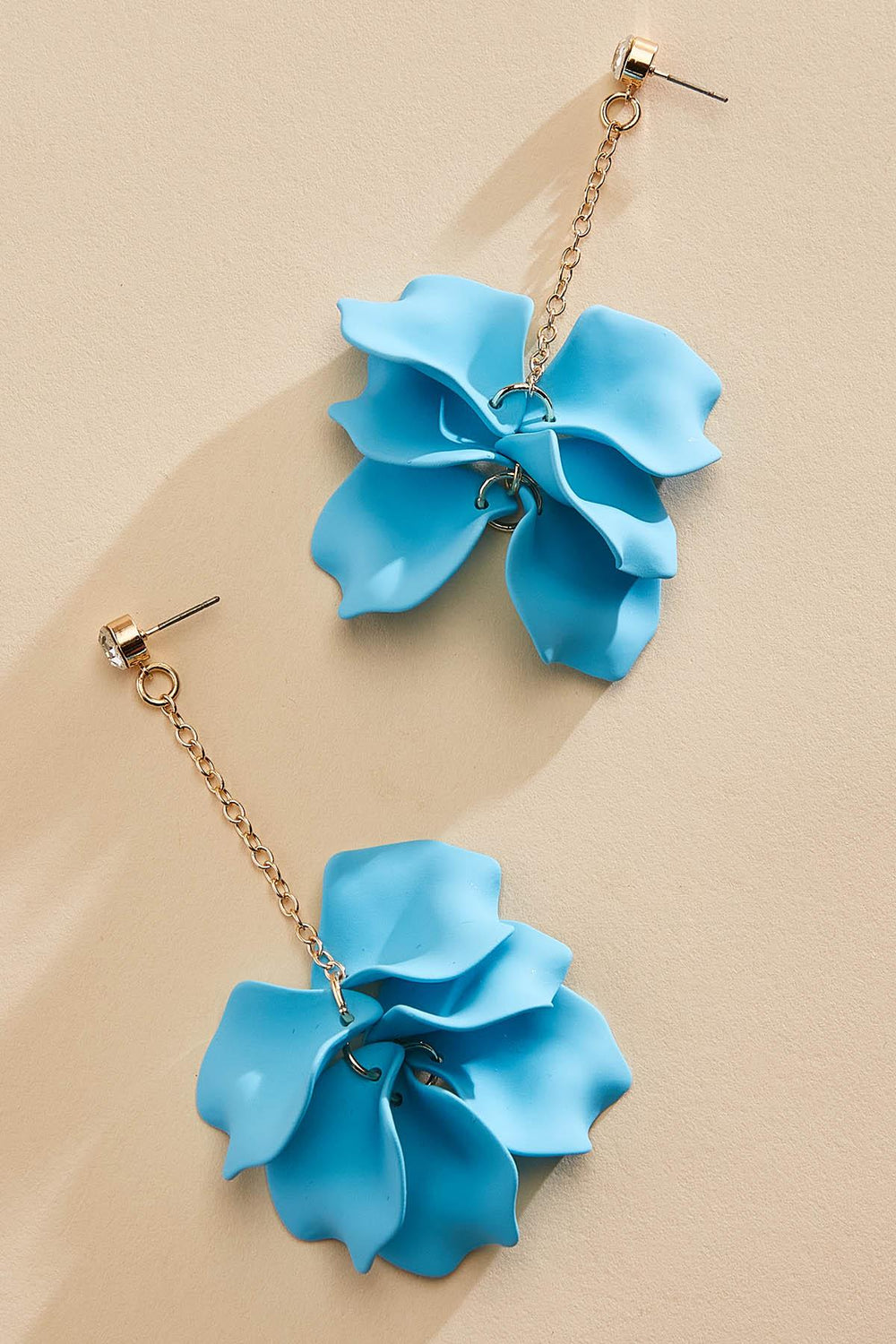 flower dangly chain earrings Versona Jewelry