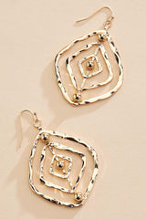 hammered gold open diamond earrings Versona Jewelry