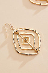 hammered gold open diamond earrings Versona Jewelry