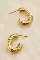 waterproof hammered hoop earrings Versona Jewelry