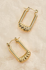 waterproof ribbed oval hoop earrings Versona Jewelry
