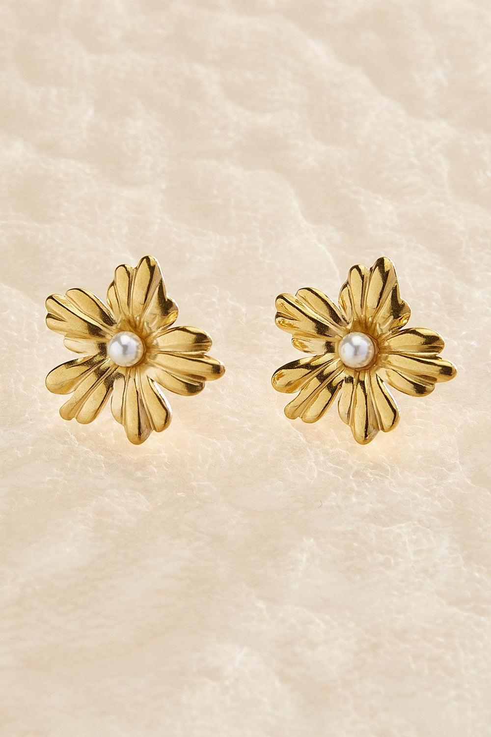 waterproof flower button earrings Versona Jewelry