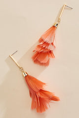 tiered feather tassel earrings Versona Jewelry