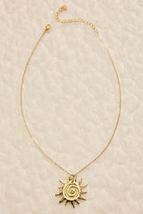 waterproof spiral sun pendant necklace Versona Jewelry