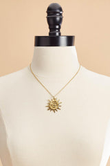 waterproof spiral sun pendant necklace Versona Jewelry