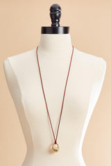 ribbed gold pendant cord necklace Versona Jewelry