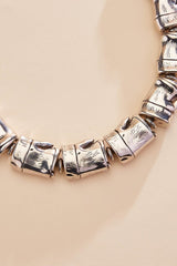 silver bamboo statement necklace Versona Jewelry