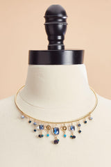 glass charm gold collar necklace Versona Jewelry
