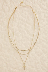 waterproof layered cross necklace Versona Jewelry