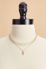 waterproof layered cross necklace Versona Jewelry