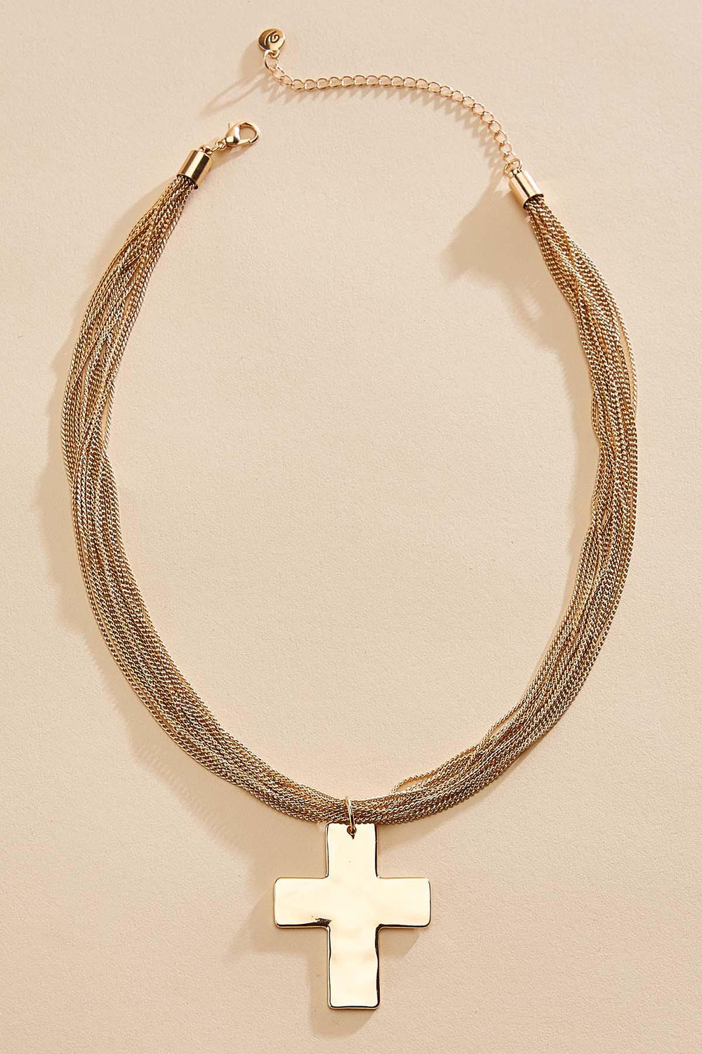 gold cross pendant statement necklace Versona Jewelry