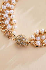 gold pearl fringe magnetic bracelet Versona Jewelry