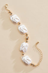 hammered pearl gold bracelet Versona Jewelry