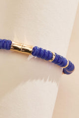 blue gold link beaded bracelet Versona Jewelry