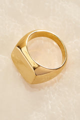 waterproof gold signet pinky ring Versona Jewelry