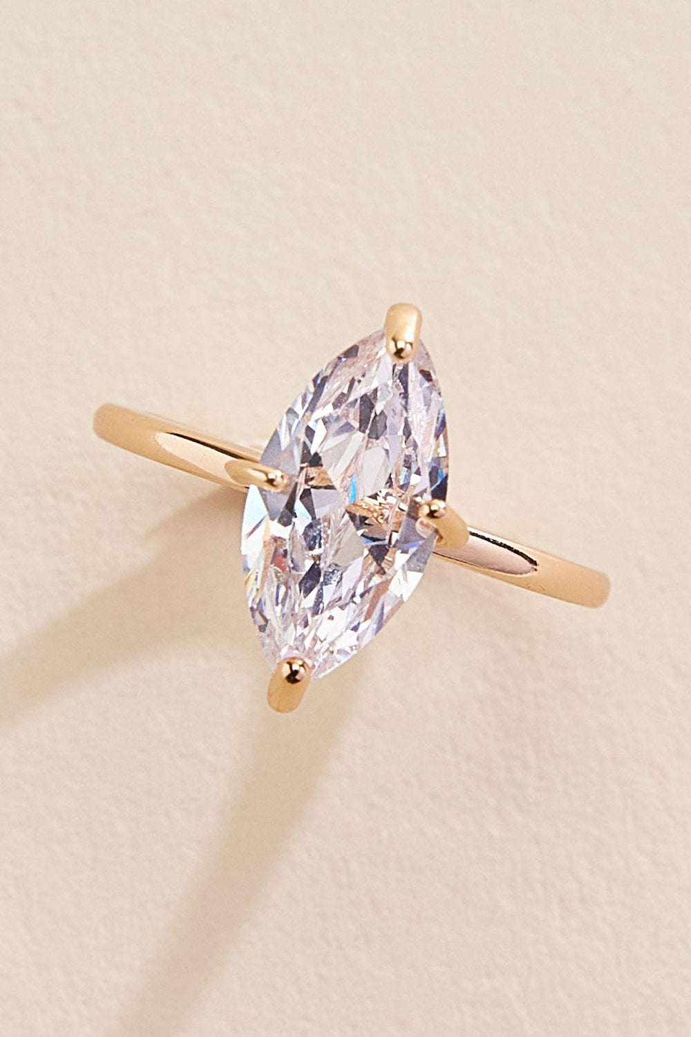 gold prong marquise cut ring Versona Jewelry