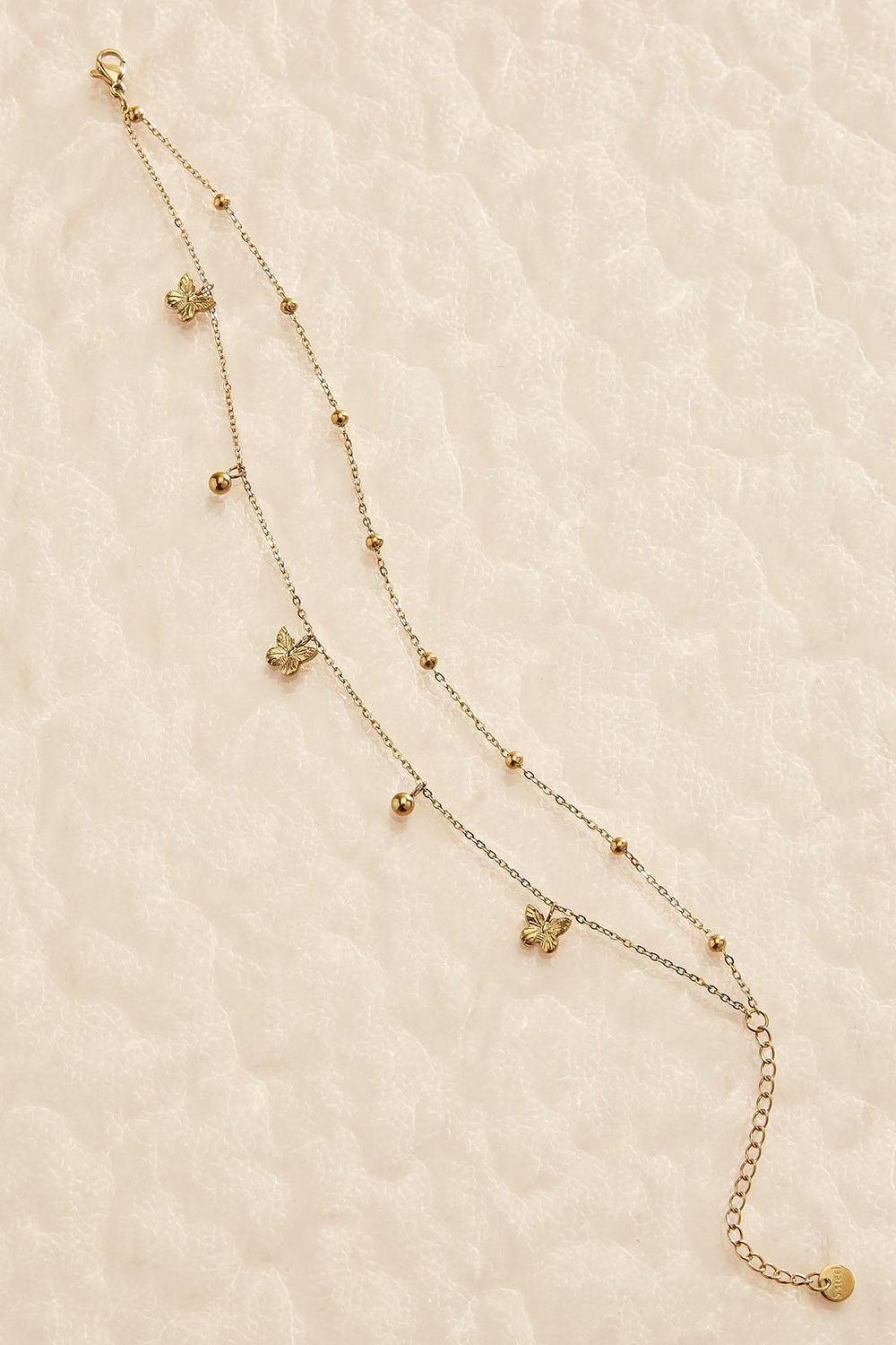waterproof butterfly icon layered anklet Versona Jewelry