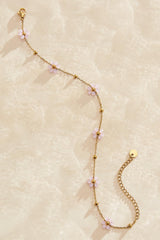 waterproof glass flower anklet Versona Jewelry