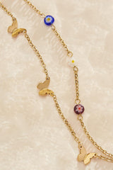 waterproof butterfly floral anklet Versona Jewelry