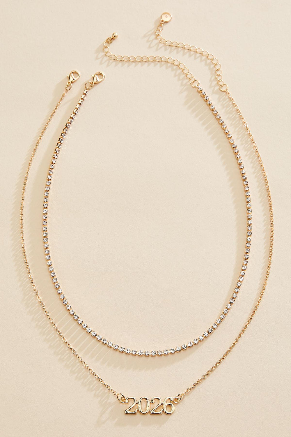 2026 grad gold rhinestone necklace layering set Versona Jewelry|Accessories