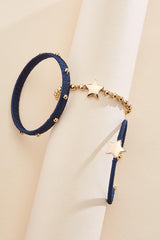 thread wrapped star icon bracelet stack set Versona Jewelry