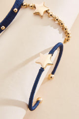 thread wrapped star icon bracelet stack set Versona Jewelry