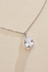 pronged tear silver necklace set Versona Jewelry|Accessories