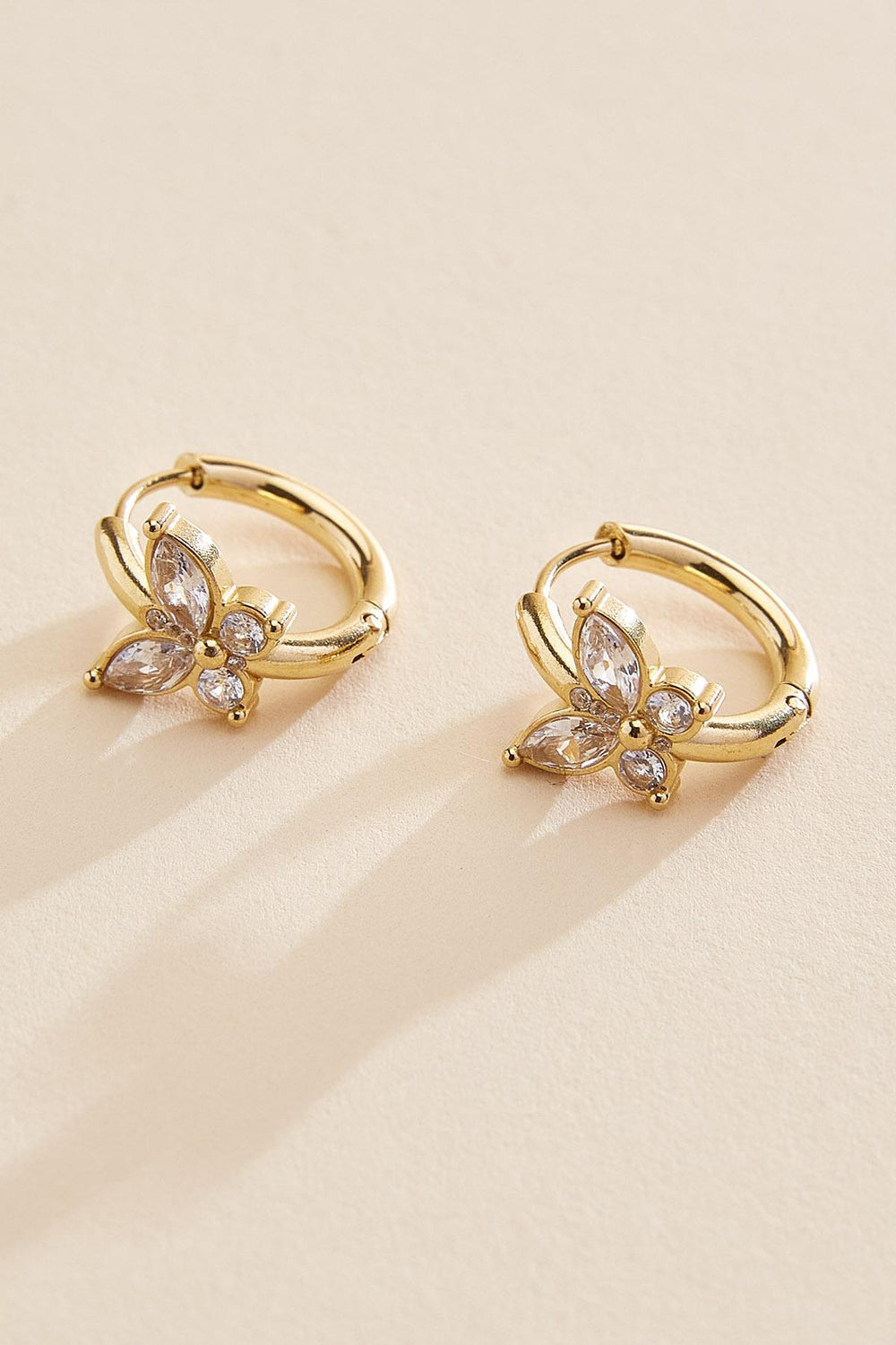 waterproof butterfly huggie hoop earrings Versona Jewelry