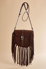 western faux suede fringe crossbody Versona Accessories