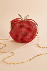 rhinestone embellished apple clutch Versona Accessories