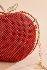 rhinestone embellished apple clutch Versona Accessories