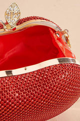 rhinestone embellished apple clutch Versona Accessories