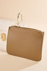 clear crossbody and faux leather pouch set Versona Accessories