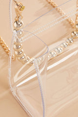 gold beaded handle clear crossbody Versona Accessories