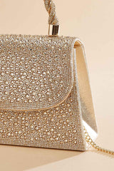 champagne beaded twist handle satchel Versona Accessories