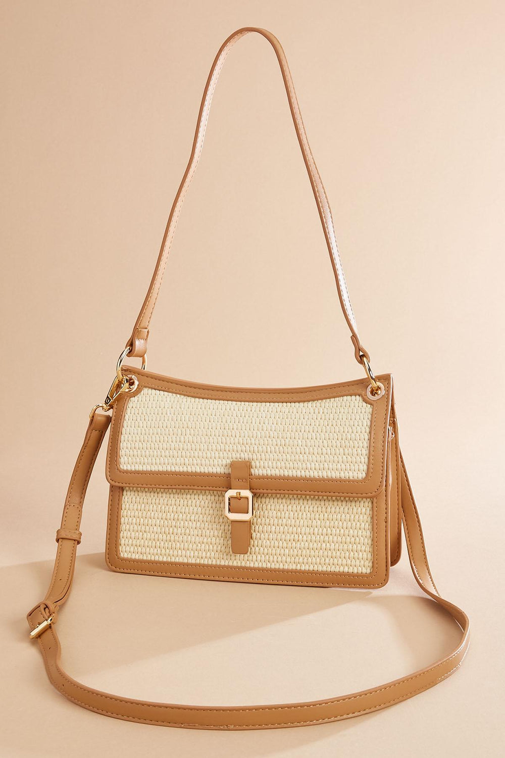 faux leather contrast trim bag Versona Accessories