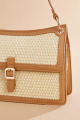 faux leather contrast trim bag Versona Accessories