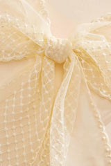 ivory scalloped tulle bow Versona Accessories