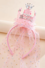 birthday princess crown veil headband Versona Accessories
