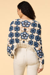 fringe culture crochet poncho Versona Accessories|Sale
