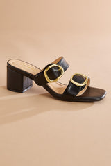 black buckle band heels Versona Shoes